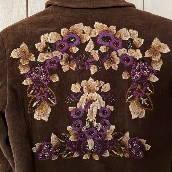 Coldwater Creek Boho Style Embroidered Blazer - Picture 4 of 8
